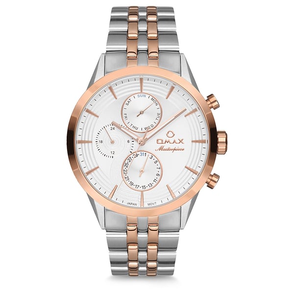 Omax Masterpiece Collection Silver-Rose Gold Stainless Steel Analog Watch For Men MG11C6CI