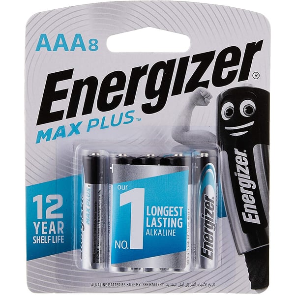 Energizer Max Plus 1.5V Alkaline Battery- For Power Demanding Devices - AAA EP92BP8T [Pack Of 8]