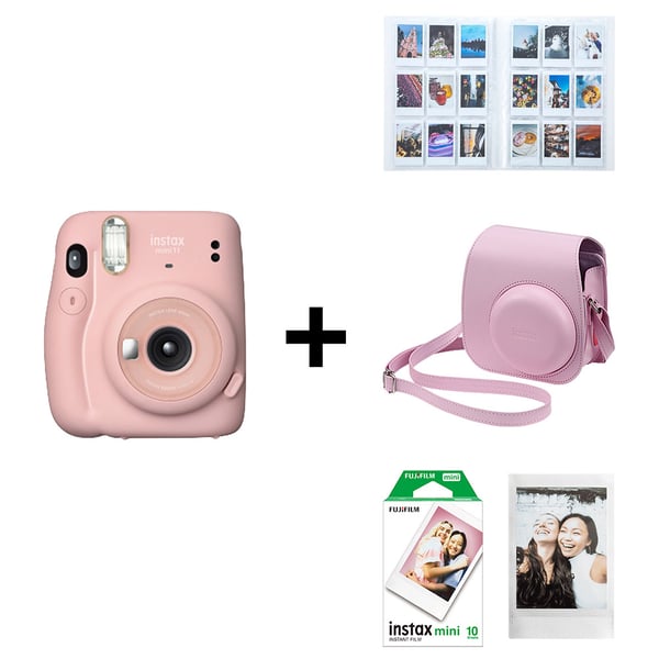 Fujifilm INSTAXMINI11 Camera Pink + Film + Protective Case + Album Fujifilm INSTAXMINI11 Camera Pink + Film + Protective Case + Album