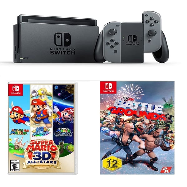 Nintendo Switch 32GB Gaming Console with Super Mario 3D All Stars and W2K Battle Grounds Game