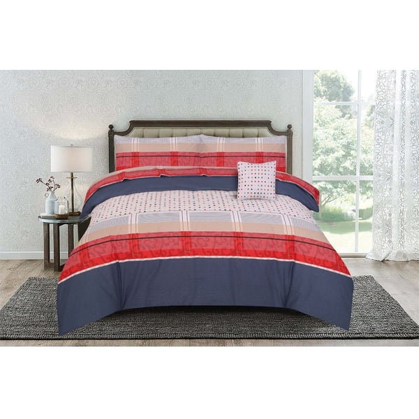 Kassino Comforter Queen 4pcs Set Ero Navy Red Kassino Comforter Queen 4pcs Set Ero Navy Red