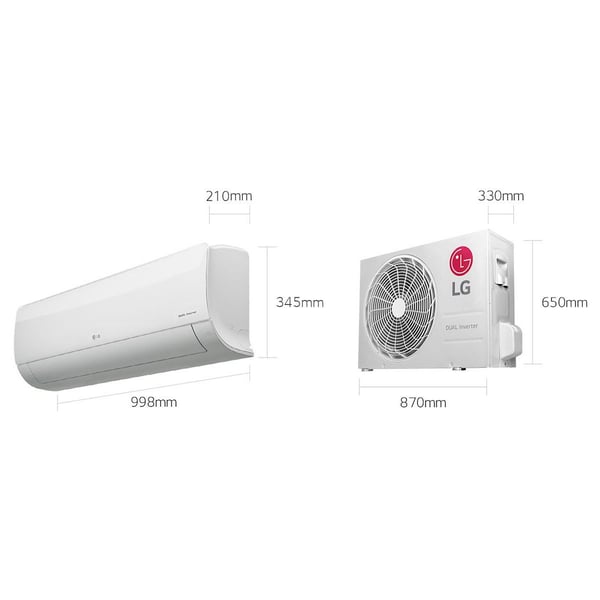 LG Split Air Conditioner DUALCOOL Inverter 2 Ton I27SCP, Faster cooling, More Energy saving LG Split Air Conditioner DUALCOOL Inverter 2 Ton I27SCP, Faster cooling, More Energy saving
