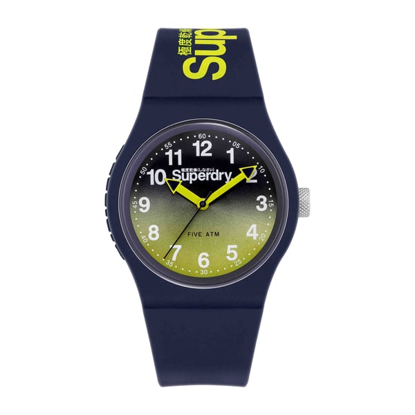 Superdry Urban Laser Blue/Green Silicone Analog Men Watch