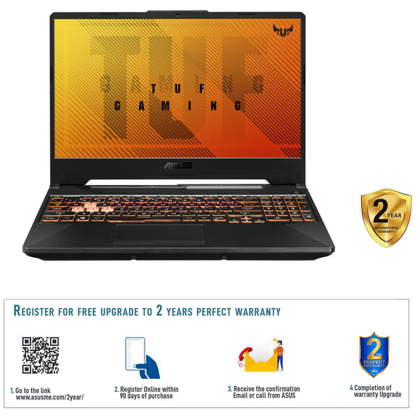 ASUS TUF F15 FX506LHB-HN323W Gaming Laptop – Core i5 2.50GHz 8GB 512GB 4GB Win11Home 15.6inch FHD Black NVIDIA GeForce GTX 1650
