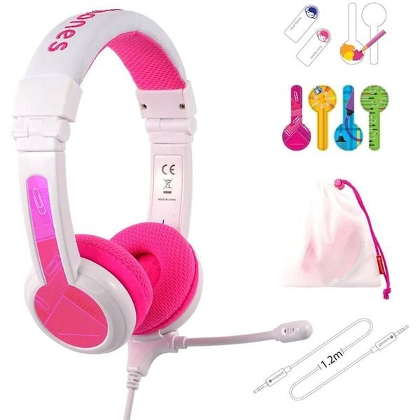 Buddyphones BPSCHOOLPINK School+ On Ear Headset Pink