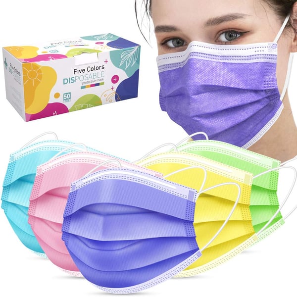 multicolor disposable face masks