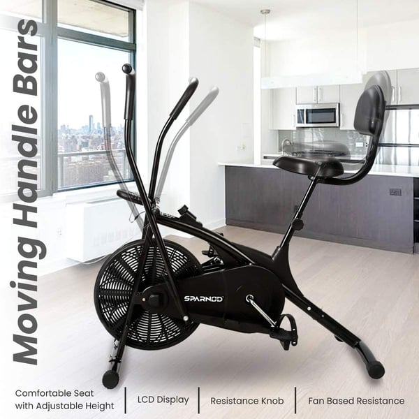 Sparnod Fitness SAB-05 Air Bike Exercise Cycle for Home Gym - Sparnod Fitness SAB-05 Air Bike Exercise Cycle for Home Gym -