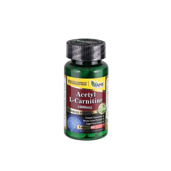 Buy AMS Acetyl LCarnitine 1000 mg Tablets 60’s Online in UAE Sharaf DG
