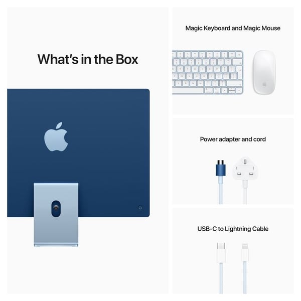 iMac 24-inch (2021) - M1 chip 8GB 256GB 7 Core GPU 24inch Blue English Keyboard iMac 24-inch (2021) - M1 chip 8GB 256GB 7 Core GPU 24inch Blue English Keyboard