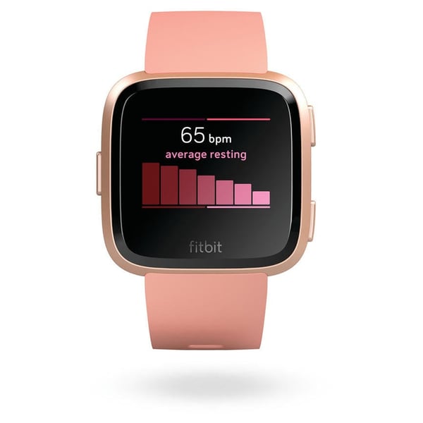 Buy Fitbit Versa Fitness Watch Peach/Rose Gold Aluminum – FB505RGPKEU ...
