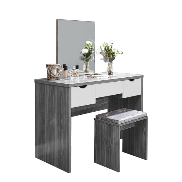 Asghar Furniture - Bellona Mirror Dressing Table - Grey Asghar Furniture - Bellona Mirror Dressing Table - Grey