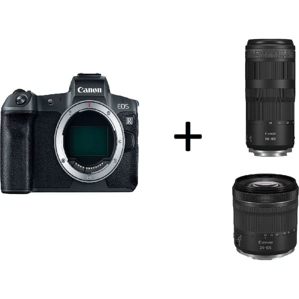 Canon EOS R DSLR Camera Body Black + RF24-105mm F4-7.1 IS STM Kit + RF100-400MM F5.6-8 IS USM