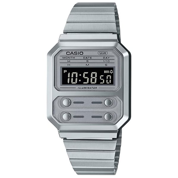CASIO Women's Digital Grey Dial Watch - A100WE-7BDF