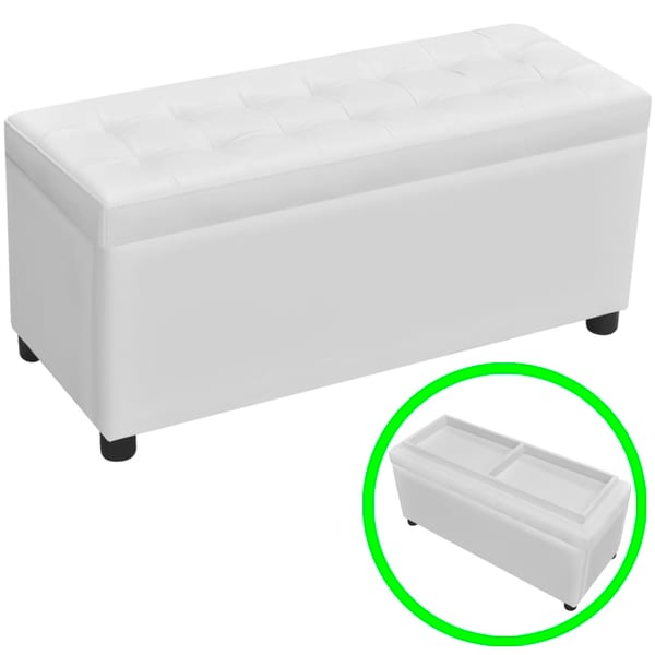 Vidaxl Storage Ottoman Artificial Leather White Vidaxl Storage Ottoman Artificial Leather White