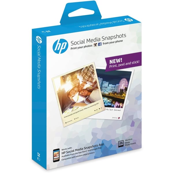 HP W2G60A Social Media Snapshots Removable Sticky Photo Paper