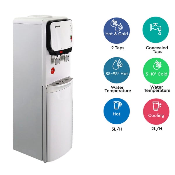 Buy Nobel Water Dispenser Free Standing White Refrigerator Hot And Cool