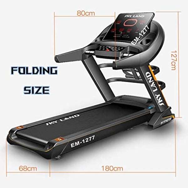 Skyland EM-1277 Automatic Foldable Treadmill with massager 5.5 HP Peak Motor Skyland EM-1277 Automatic Foldable Treadmill with massager 5.5 HP Peak Motor