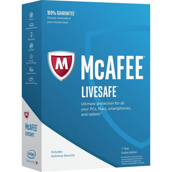 McAfee Livesafe 2017 Software Unlimited Device