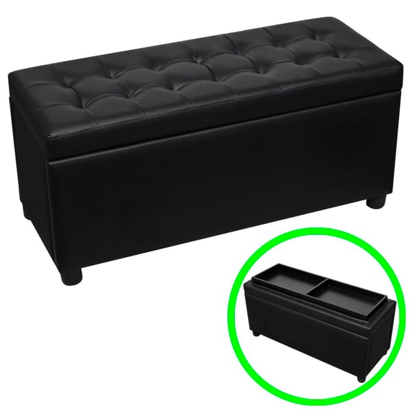 Vidaxl Storage Ottoman Artificial Leather Black Vidaxl Storage Ottoman Artificial Leather Black
