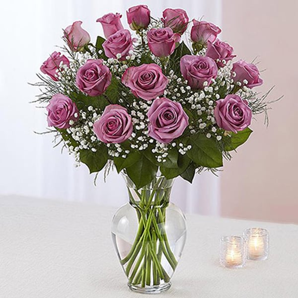 Bunch of 20 Light Purple Roses