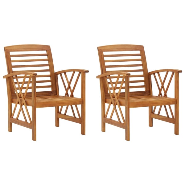 Vidaxl Garden Chairs 2 Pcs Solid Acacia Wood