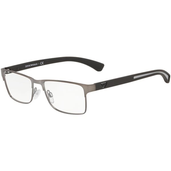 Emporio Armani EA 1052 3003 55mm Matte Gunmetal Rectangular Metal Men's Eyeglass Frame