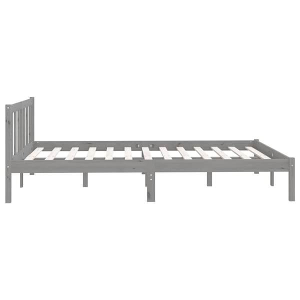 vidaXL Bed Frame Grey Solid Pinewood 120x200 cm