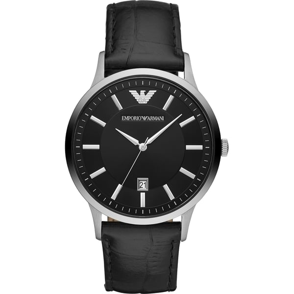 Emporio Armani AR11186 Renato Black Leather Men Watch