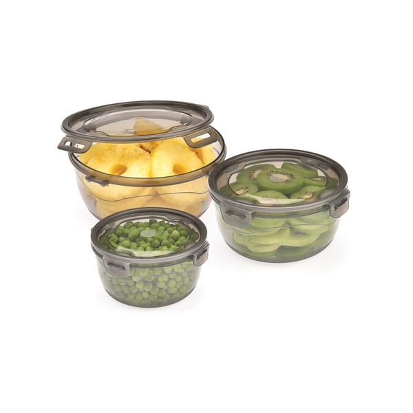 Transparent Smoked Lock & Fit Round Box 3 Pcs Set (0.65 Lt. + 1.1 Lt. + 1.9 Lt.) Transparent Smoked Lock & Fit Round Box 3 Pcs Set (0.65 Lt. + 1.1 Lt. + 1.9 Lt.)