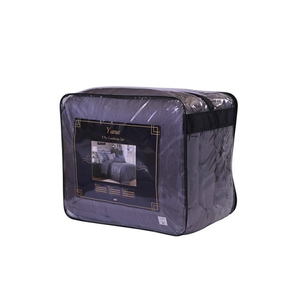 Yuma Comforter Set 9pcs 240x260cm Grey Yuma Comforter Set 9pcs 240x260cm Grey