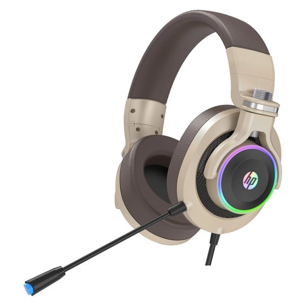HP H500GS 7.1 Wired Stereo Gaming Headset with RGB Light ,Mic, for PC and Laptop GOLD COLOUR