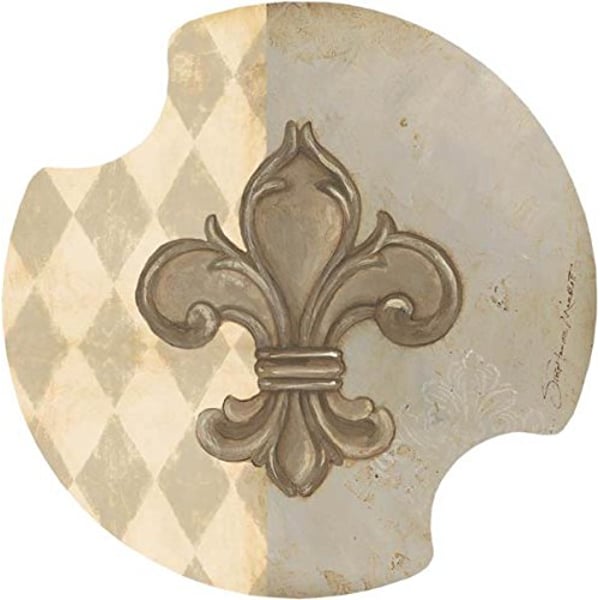 Thirstystone Fleur De Lis I Car Cup Holder Coaster, 2-Pack Thirstystone Fleur De Lis I Car Cup Holder Coaster, 2-Pack