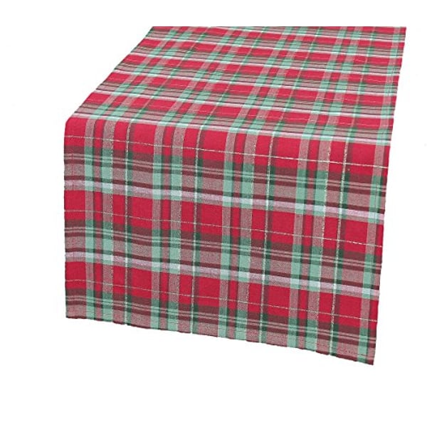 Xia Home Fashions Holiday Tartan Christmas Table Runner, 15 By 72-Inch