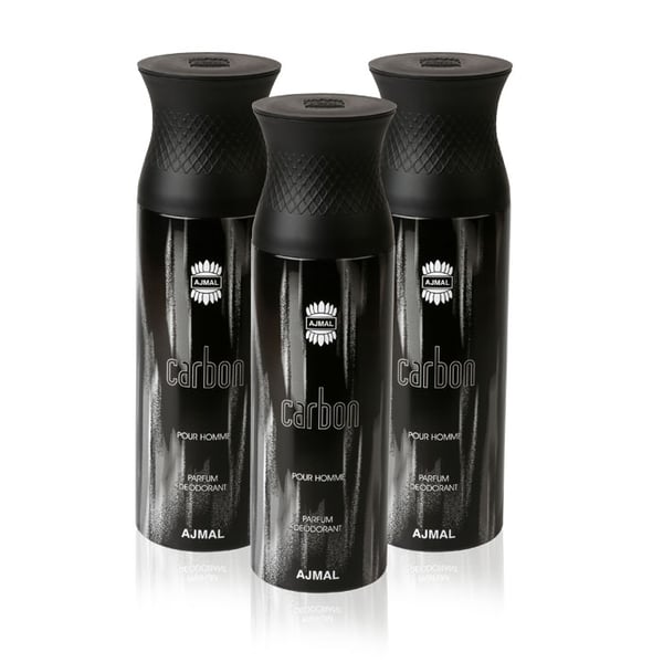 Ajmal Carbon Deodorant for Men - 3 In 1 Pack 200 ML