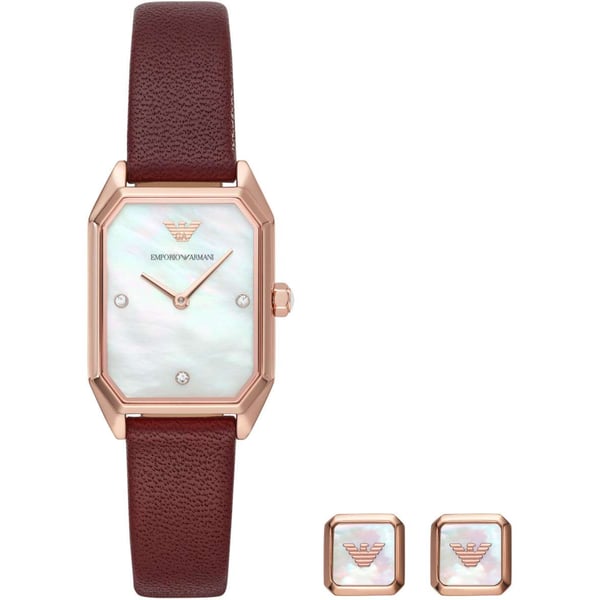 Emporio Armani AR80028 Gioia Burgundy Leather Women Watch