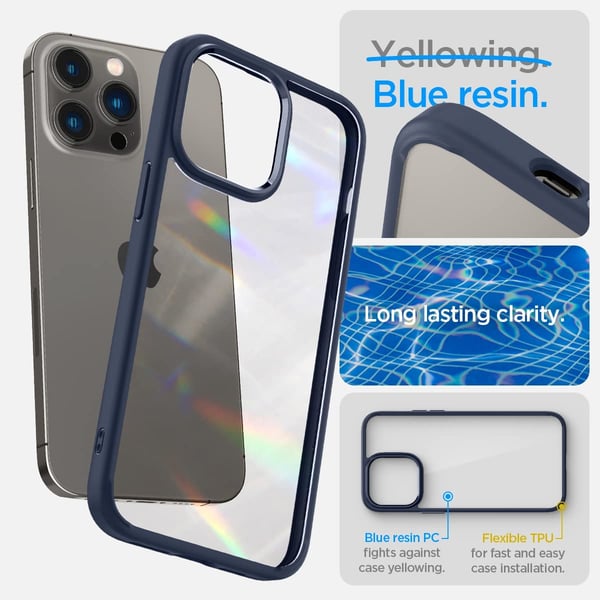 Spigen Ultra Hybrid designed for iPhone 14 Pro case cover - Navy Blue