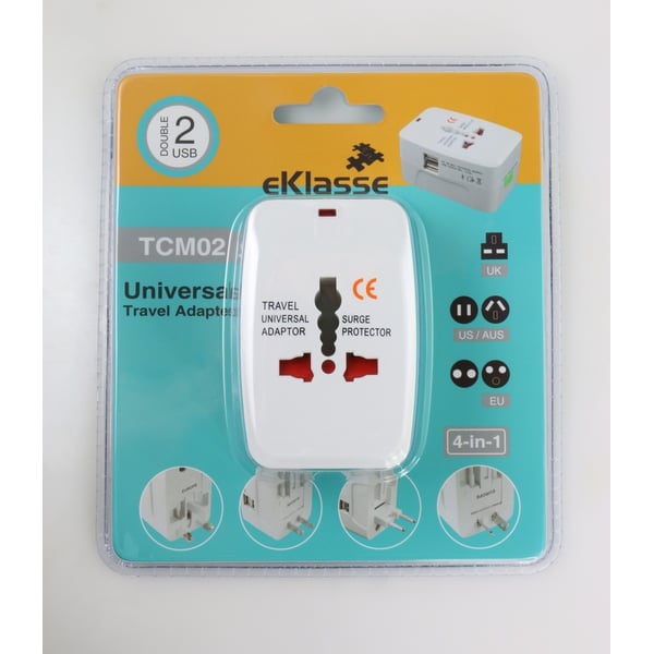 Eklasse Universal Socket Travel Adapter Fordable White Eklasse Universal Socket Travel Adapter Fordable White