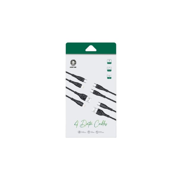 Green 4 in 1 Fast Charging & Data Cable 1 Meter GN4CABLEBK Green 4 in 1 Fast Charging & Data Cable 1 Meter GN4CABLEBK
