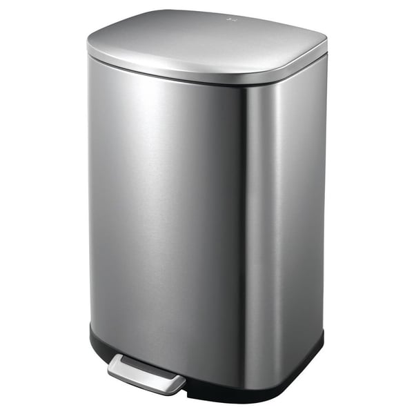 EKO Della Stainless Steel Rectangular Step Waste Bin with Soft Close Lid, 50-Litres EKO Della Stainless Steel Rectangular Step Waste Bin with Soft Close Lid, 50-Litres
