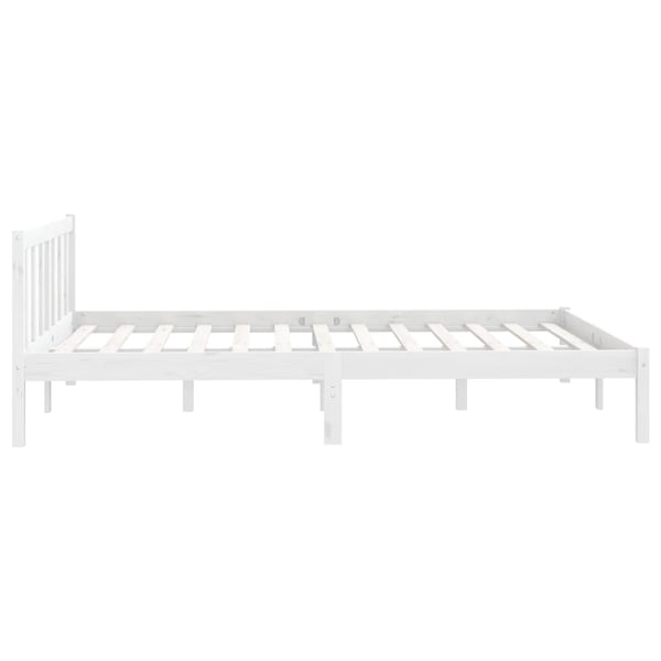 vidaXL Bed Frame White Solid Pinewood 150x200 cm 5FT King Size