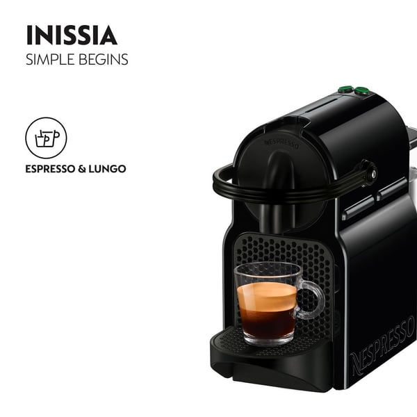 Buy Nespresso D40 Inissia Coffee Machine D40-BU-BK + Aerocino Black ...