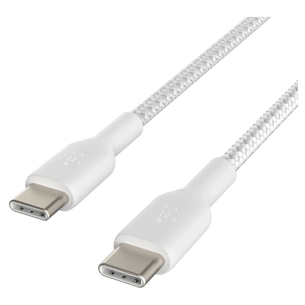 Buy Belkin Premium Braided USBC to USBC Cable 1m White in Dubai,Sharjah, Abu Dhabi UAE