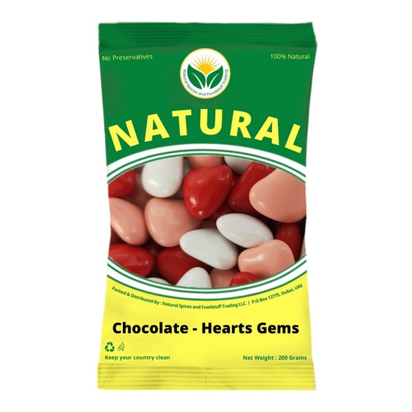 Natural Chocolate - Hearts Gems 1kg