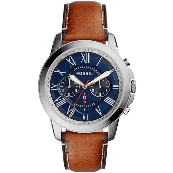 Fossil Leather Mens Quartz Watch, Fs5210ie, Light Brown