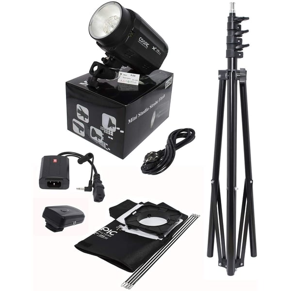 Coopic X-250 Photo Studio Strobe Flash Light Kit 1 Mono Light Flash 250w 1 Light Stands 1 Softbox 1 Dc-02 Wireless Trigger For Video Shooting Location And Portrait Photography