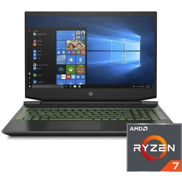 HP 15-ec1002ne 2U6D4EA Gaming Laptop - Ryzen 7 2.9GHz 16GB 1TB+256GB 6GB Win10 15.6inch FHD Black English/Arabic Keyboard