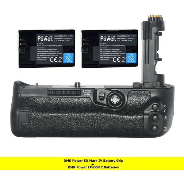 Dmk Power Battery Grip Kit Compatible With Canon Eos 5d Mark Iv Digital Slr Camera - Includes Dmk Bg-e20 Battery Grip Replacement + 2 Dmk Power Lp-e6n Batteries Dmk Power Battery Grip Kit Compatible With Canon Eos 5d Mark Iv Digital Slr Camera - Includes Dmk Bg-e20 Battery Grip Replacement + 2 Dmk Power Lp-e6n Batteries