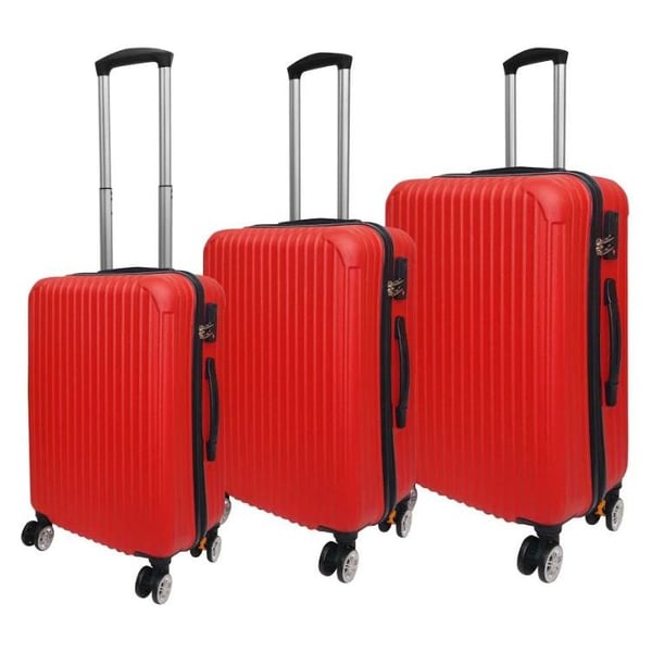 Highflyer Trinity Series Trolley Luggage Bag 3Pc Red TH-019-3PCABS