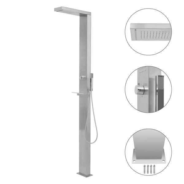 Buy Vidaxl Outdoor Shower Stainless Steel Square Online In Uae Sharaf Dg 1335