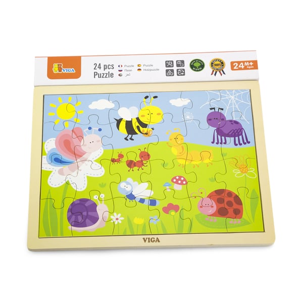 Viga Wooden Puzzle - Insects & Bugs (24 Pcs) Viga Wooden Puzzle - Insects & Bugs (24 Pcs)
